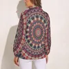 Damenblusen, Retro-Mandala-Bluse, Böhmen-Druck, trendiges Design, Damen-Langarm-Street-Hemden, Sommer-Oversize-Kleidung