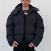 Męskie pada parkas męski hop Little Devil Horns Parca Winter Haftidey Skull Jacket Street Hohoed Kurtka Y2K Harajuku ciepły gęstwy płaszcz 230831