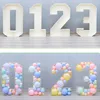 Decoración de fiesta 73 cm Número Alfabeto Mosaico Marco Soporte Globo Caja Baby Shower Gigante Adulto Niños Cumpleaños Decoración Carta
