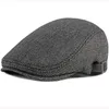 Boinas HT2888 Hombres de alta calidad Otoño Invierno Sombrero de lana Rayas Ivy Sboy Gorra plana Artista Pintor Masculino Boina ajustable 230830