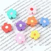 Charms Kawaii Sprinf Flower Flat Back Resin Cabochons Planar Polymer Clay Floral Button Sticker Embellishments Decor 10Pcs Drop Delive Dhvwc