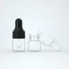 Flacons compte-gouttes en verre ambré transparent, 1 ml, 2 ml, 3 ml, 5 ml, vente en gros, Mini flacon de pipette vide, vente en gros