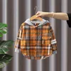 Jackets Boy Plaid Kids Coats Fashion Children Outerwear Spring Autumn 2023 A045 230830