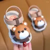 Slipper barn 1-3 år gammal sommar 3d tecknad mjuk ensam icke-halk baby baotou söta sandaler för pojkar och flickor barn björn skos