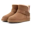 Designer Australië laarzen Klassieke mini Tazz Suède platformlaars damesslippers Schapenvacht Shearling Kastanje Antelope bruin Winter Enkellaarsjes 36-43