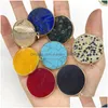Charms Natural Stone Round Craft Pendant Agate Lapis Spotted For Diy Charm Necklace Earrings Jewelry Accessories Gift Making Drop Deli Dhpn1