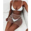 Autre grille maille évider mini jupe pour femmes résille Y Beach Night Club Bikini cultures ER chaîne de corps en cristal T200507 Drop Delivery Je Dhstc