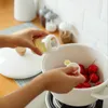 Conjuntos de louça 2 pçs dispensador pote à prova de umidade pimenta sal açúcar titular jar com tampa colher tempero transparente para casa cozinha cinza