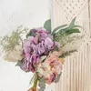 Decorative Flowers 42cm Hydrangea Artificial Flower Bride Bouquet Decoration Wedding Hand Rose Wall Fake Home Decor Accessories Tool