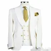 Мужские костюмы Blazers на заказ белый костюм Мужчины Мужчина Man Gold Button Jung