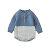 Dompers Beqeuewll Beaby Boys Winter Sweater Dompers с длинным рукавом контрастный цвет кнопку кнопки вязаный плей-костюм Детский свитер в течение 0-18 месяцев 230831