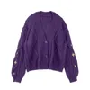 Kvinnors tröjor Autumn Dark Purple Sticked Cardigan Kvinnor talar på nu stjärna broderade tröjor lösa cardigans tay lor swif t tröja topp 230831