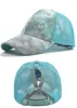 6 Style Baseballs Hut Pferdeschwanz Baseball Mütze gewaschene Baumwoll-Trucker-Kappe Snapback Tie-Dye Bunte Mesh Cap DB626