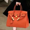 BK äkta handväska högkvalitativ togo läder litchi mönster klassisk väska stor kapacitet enkel axel diagonal tyg axel väskor