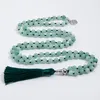 Hanger Kettingen 8mm Birmese Jade Geknoopte Kralen Mala Ketting Meditatie Yoga Zegen Lucky Tibetaanse Sieraden 108 Japamala Rozenkrans Kwastje Hangend 230831