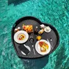 Plattor modern flytande frukostbricka Vietnam rattan korg hemvistelse el villa simning pool plast vår doaor bord