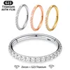 ASTM G23 titane Septum Piercing nez anneau 16G CZ Segment articulé Clicker lèvre oreille Cartilage boucles d'oreilles Piercing bijoux de corps