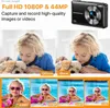 Kameror Ny barnsiffra kamera 2,4 tum HD 1080p uppladdningsbara kameror med 16x Zoom Compact 44MP för Girls Camera Q230831