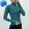 Completi da yoga Giacca sportiva corta a maniche lunghe LU-38 Donna Zip Fitness Inverno Caldo Palestra Top Abbigliamento sportivo Cappotti da corsa Abbigliamento da allenamento Donna5h