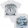 Homens camisetas Hellstar Y2K T Shirt Streetwear Hip Hop Gráfico Impressão Dos Desenhos Animados Oversized Camiseta Homens Mulheres Nova Harajuku Gótico Manga Curta Tops T230919