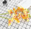 Dekorative Blumen 3D Real Touch 7 Köpfe Künstliche Schmetterlingsorchideen Großhandel Hohe Simulation Filz Hochzeit Phalaenopsis 10 Stück