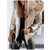 Trenchs pour femmes Vestes d'hiver 2023 À capuche Lâche Court Coton Tissus Couleur Solide Mode Chaud Zipper Femme