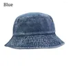 Berets Mode Frauen Fischer Kappe Denim Faltbare Eimer Hut Sommer Sonne Floppy Strand Reise Freizeit Sunbonnet