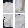 Chemisiers pour femmes Texture décontractée col à rabat chemise ample noir blanc manches longues surdimensionné