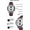 Relógios de pulso Quartz Watch for Men Fashion Leather Masculino Cronógrafo Relógio dos Alunos do Avanço de Avanço Relujão Hombre