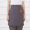 Aprons Customizable Canvas Waterproof Half Apron Waiter Uniform with Pocket for Waitress or Baking Mats 8 Colors Size 53*65cm 230831