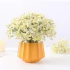 Dekoracyjne kwiaty symulacyjne pakiet opiekuńczy jedwabny zielony roślina kwiatowy wystrój zewnętrzny sztuczny kwiat żółty gipsophila ślub