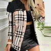 Jackets Womens Designer 2023 Autumn Winter Coats New Long Sleeve Zipper Colored Print Polo Style Commuter Small Coat 7 Colours