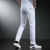 7 Styles 2022 New Men's White Slim Jeans Advanced Stretch Skinny Jeans Embroidery Decoration Denim Trousers Male Brand Clothes LST230831