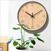 Horloges murales Horloge en métal Vintage Rétro Design moderne Simple Chambre à coucher en bois Décor à la maison Suspendu Montre Minuterie