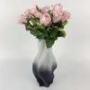 Flores decorativas 1 pieza de rosas de seda artificiales con tallos largos realistas para bodas, centros de mesa de despedida de soltera, decoración de mesa para el hogar