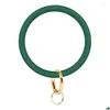 Keychains Lanyards Fashion O Type Keychain Solid Color Silica Gel Wristlet Wristband Key Ring Uni Trendy Simple Circle Chain Bangle Dh41T