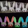 Maski imprezowe Carnival El Wiru Bunny Masque Masquerade Led Night Club Rabbit Masques Carnival Birthday Borday Face Mask T9i002437