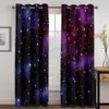 Gardin 3d Night Bright Summer Starry Milky Way Sky Series 2 Pieces Shading Window för vardagsrum sovrummet