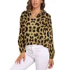 Blouses pour femmes imprimé peau d'animal chemisier ample motif léopard mode surdimensionné femme à manches longues Kawaii chemise automne Design hauts