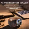 Radio Vintage Retro Bluetooth50Speaker Walnut Wood FM med gammaldags klassisk stil Stark basförbättring TF -kort 230830