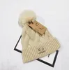 Bonnet classique de styliste, marque de haute qualité, chapeau d'hiver en fourrure pour homme et femme, à la mode, tricoté, pull décontracté