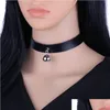 Girocolli New Gothic Punk Chocker Hip Hop Rock Y Collana con campana in ecopelle nera Donna Adolescenti Ragazze Gioielli di moda Regali Accessori Dr Dhmgy