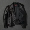 Herrläder faux yrsalesclassic motorcyklist äkta läderjacketslim cowhide coatfashion vintage klädplus storlek 230831