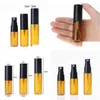 Perfume Bottle Wholesale 1000Pcs/Lot 10Ml 15Ml 20Ml Amber Spray Bottles Refillable Empty Per Sprayer With Black Lids In Stock Drop D Dh9Bs