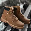 Stivali Autunno Inverno Uomo Alla Caviglia Scarpe in Pelle Moto Impermeabili Corti 230831