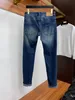 Jeans da uomo belli di fascia alta, comodi pantaloni blu in materiale misto cotone elasticizzato, jeans di marca di lusso dei migliori designer