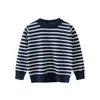 Pull printemps hiver enfants pull à rayures pour garçons filles vêtements 100 coton enfant tricots pulls de sport décontractés 230830