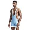 Yoga Outfit Sport Underwear Men Slim Body Bodybuilding Undershirts Corset Modal Bodysuit One Piece Sheer Romper