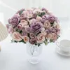 Dekorativa blommor Big Artificial Silk Rose For Christmas Scrapbook Home Floral Arrangement Decoration Wedding Party Supplies High Quality