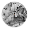 Wall Clocks Marble Gradient Color Black Gray Bedroom Clock Large Modern Kitchen Dinning Round Living Room Watch Home Decor